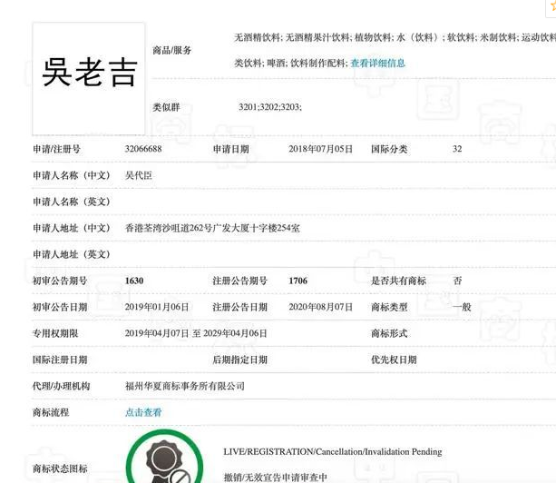 2021年6月10日王老吉申請(qǐng)的“姓氏+老吉”商標(biāo)，為何獨(dú)缺“吳老吉”？